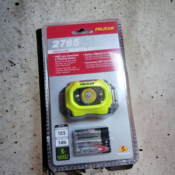 Pelican 2765 Yellow 155 Lumens LED Head Lamp Hands Free Industrial Flashlight - Picture 1 of 14